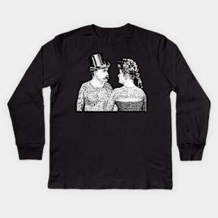 Tattooed Victorian Lovers Kids Long Sleeve T-Shirt